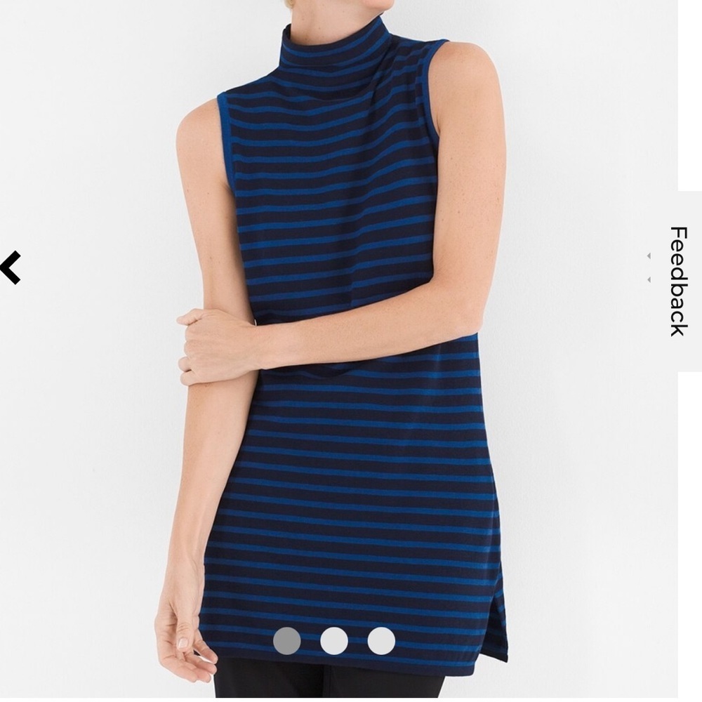 Chico’s Zenergy Striped Mock-Neck Tank